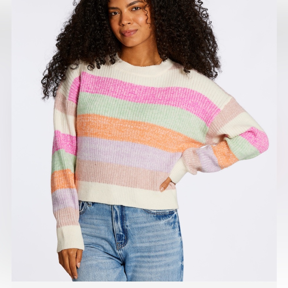 NWT Uncharted Threads Stripe Cropped Pullover Sweater